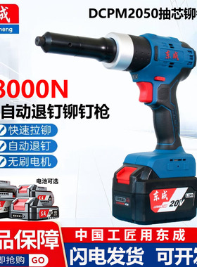 东成DCPM2050充电铆钉枪全自动拉铆枪压铆枪不锈钢20V锂电螺母抢