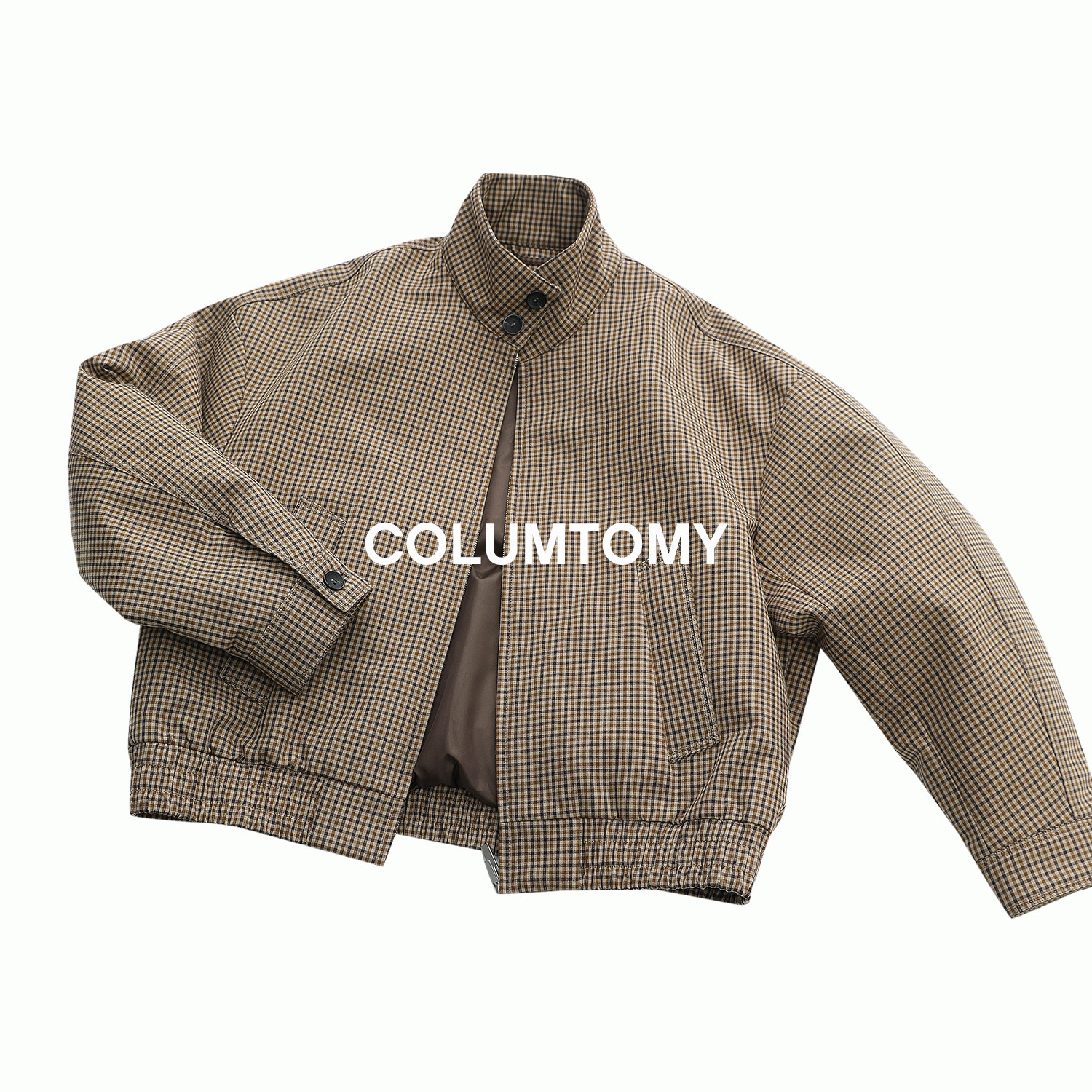 【G9哈林顿】2025AW冬季新款千鸟格90白鸭绒羽绒服男士老钱风外套