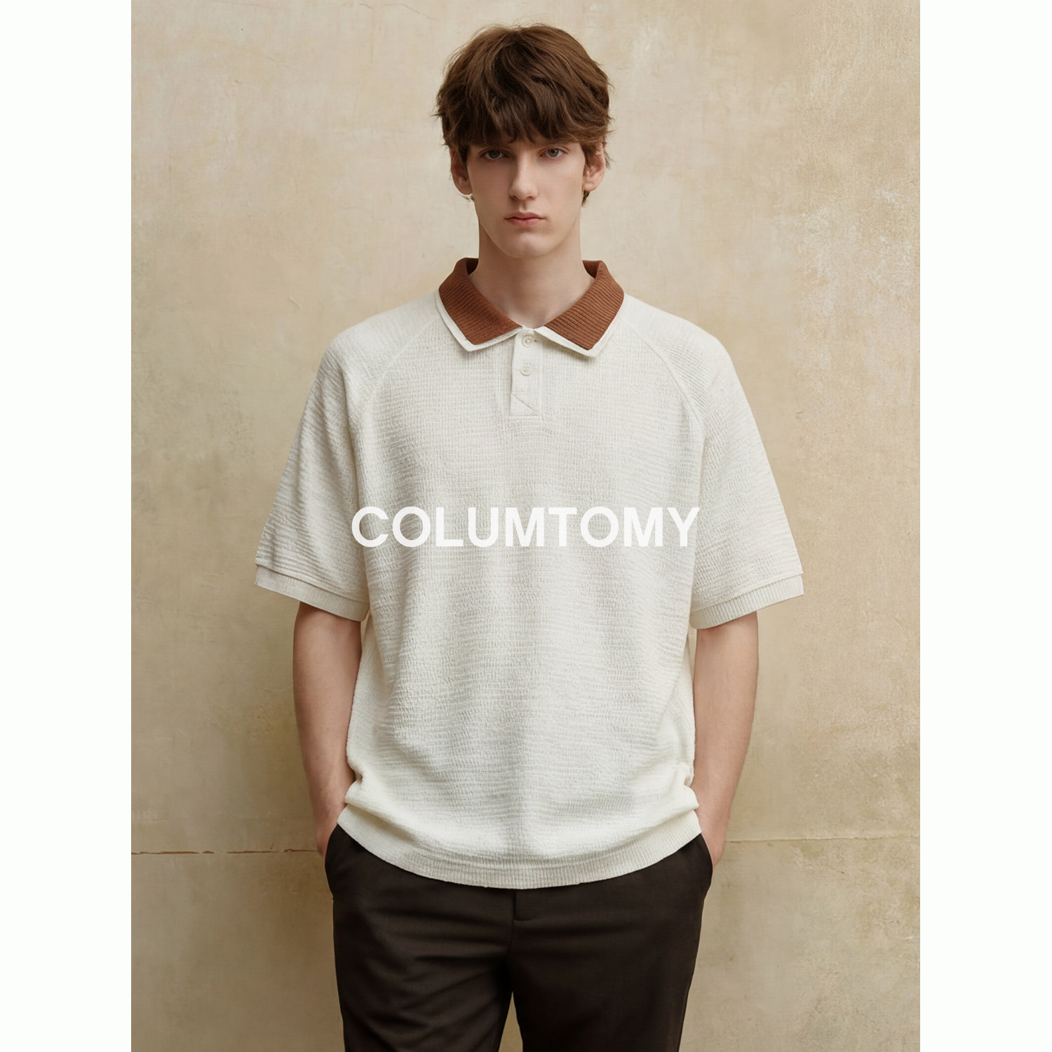 针织棉T恤假两件老钱风休闲男士短袖2026夏季新款CleanfitPOLO衫