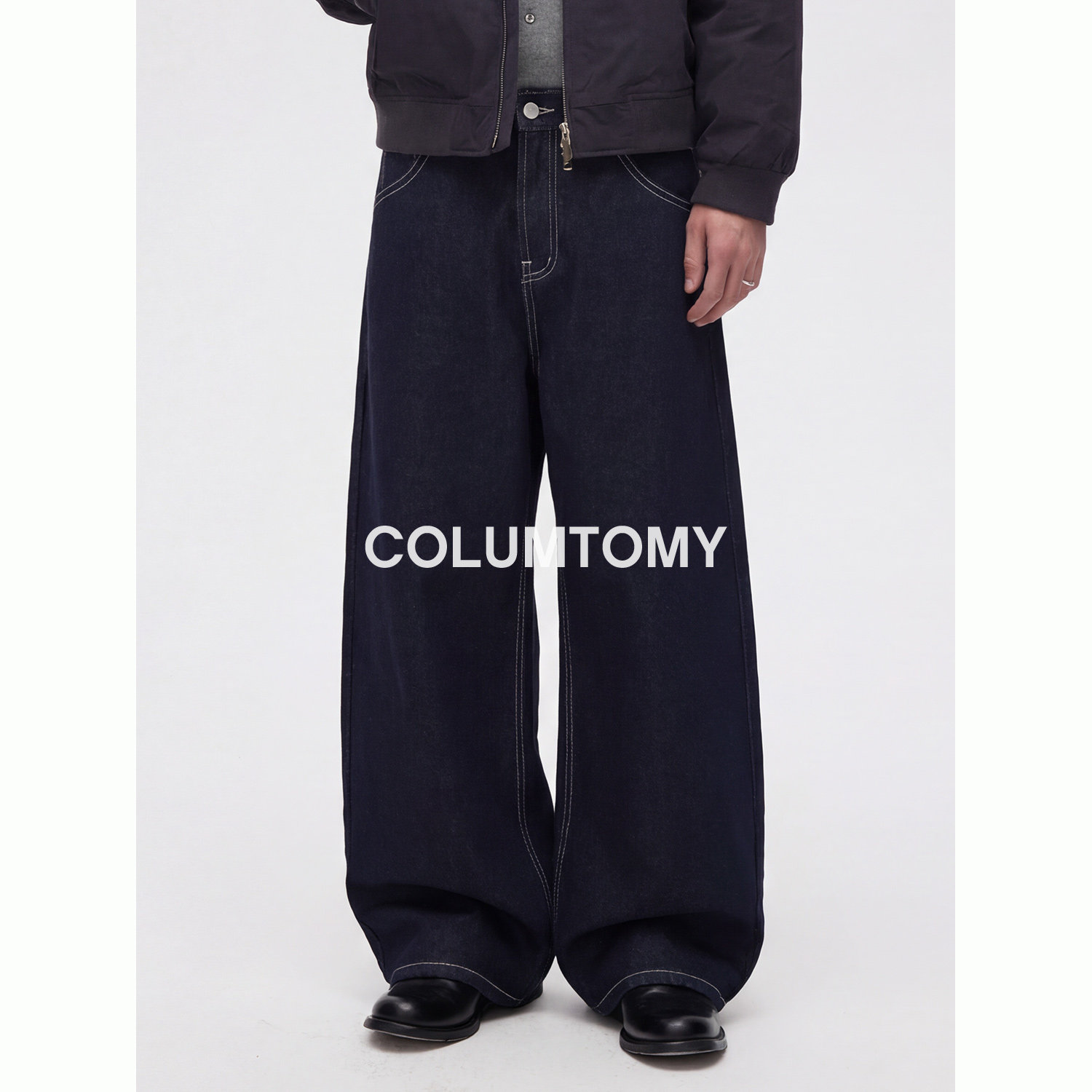 美式直筒原牛水洗牛仔裤男士2026春季新款宽松休闲高级感长裤子潮