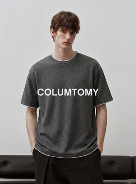 【100莱赛尔】2026新款男士Cleanfit短袖T恤老钱风天丝假两件上衣