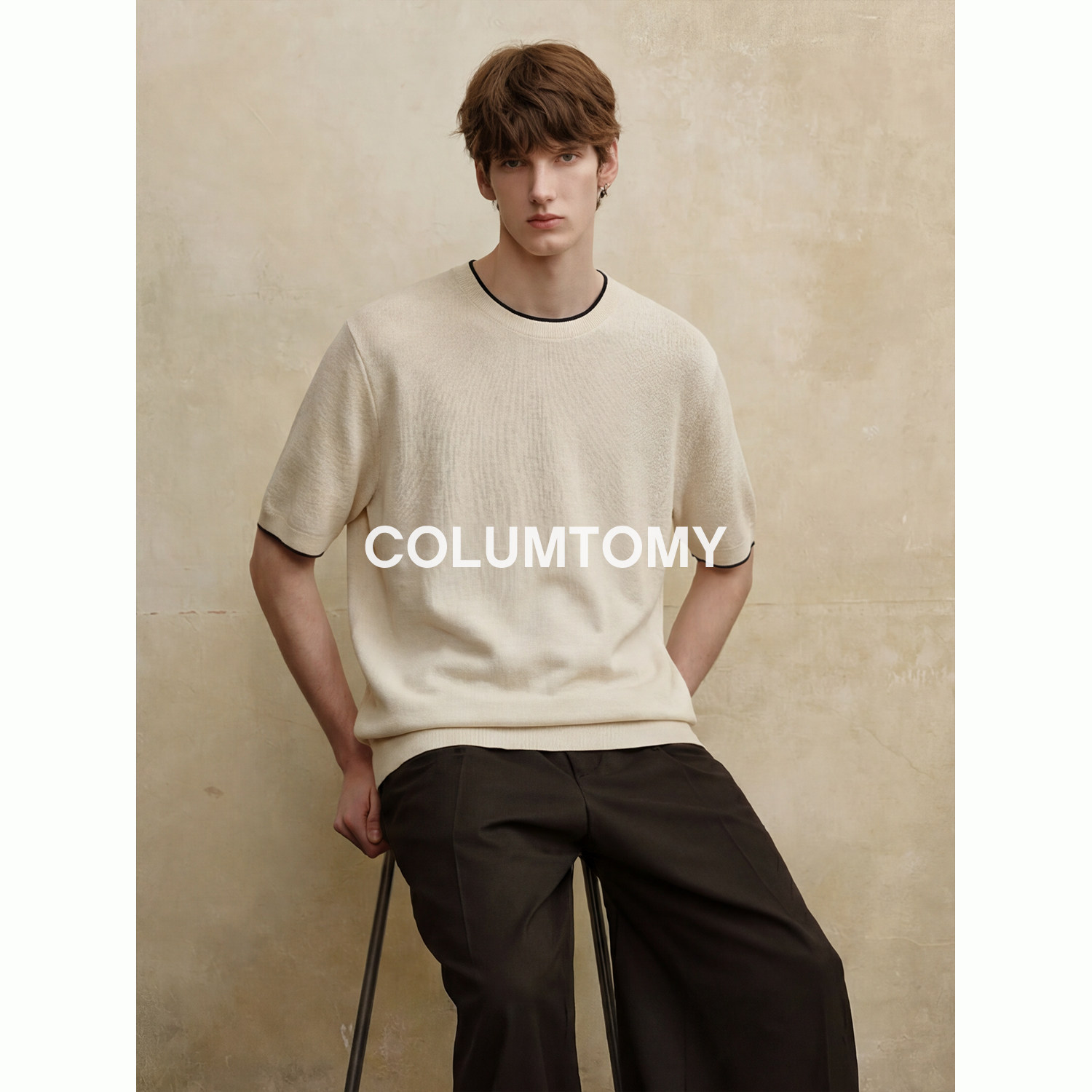 【凉感冰麻】2026夏新款男士Cleanfit短袖T恤美式老钱风高级上衣