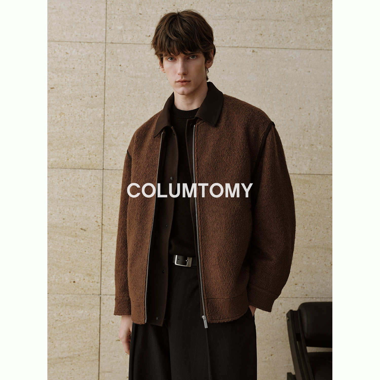 90白鸭绒翻领羽绒服2025冬季新款短款老钱风绵羊毛男高级感外套