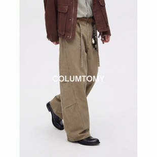 美式小弯刀2026春秋季新款高级感cleanfit直筒阔腿男士休闲长裤子