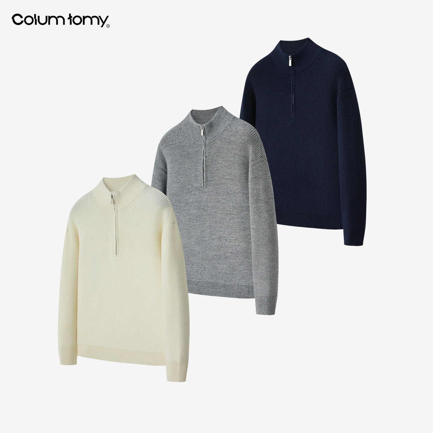 ColumTomy 2025/AW秋冬新品男士老钱风含绵羊毛针织开衫外套毛衣