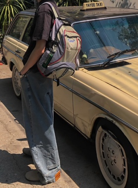 BUFANSTUDIO搭配用韩系夏季户外男背包cleanfit拼色大容量双肩包