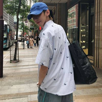 小马趣味刺绣设计感短袖衬衫