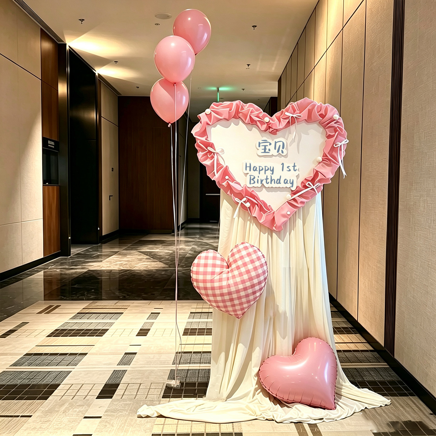 ins宝宝周岁生日布置场景装饰KT板仪式感小女孩派对道具背景板