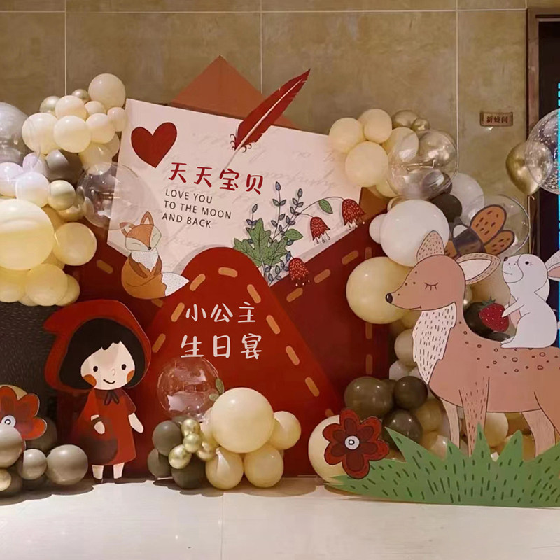 女宝宝卡通主题生日布置KT