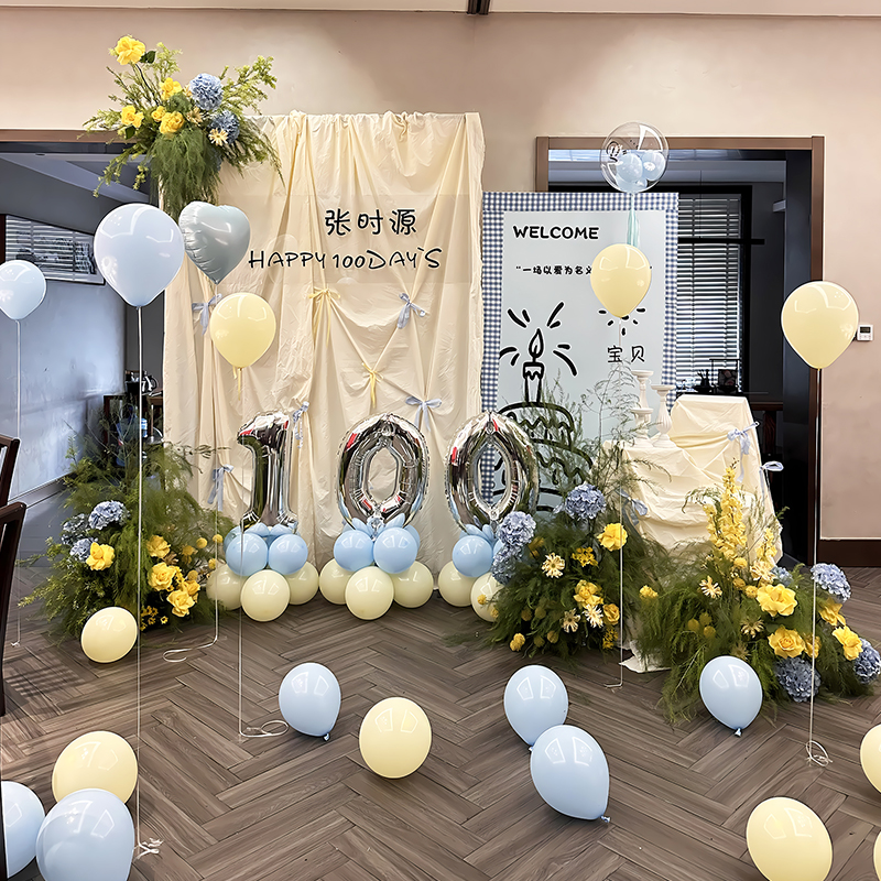 韩系ins风周岁生日布置场景装饰背景墙男女孩宝宝派对KT板高级感