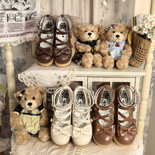 现货丨棕色系松糕塔塔丨摩多modo原创Lolita圆头厚底松糕鞋