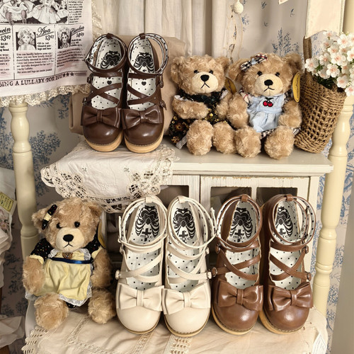 现货丨棕色系松糕塔塔丨摩多modo原创Lolita圆头厚底松糕鞋