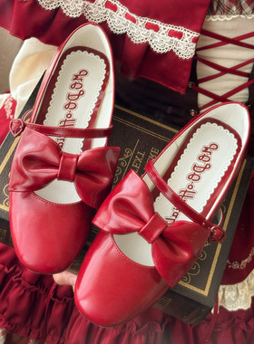 定金丨午后茶歇丨摩多modo原创Lolita大蝴蝶结优雅中跟单鞋