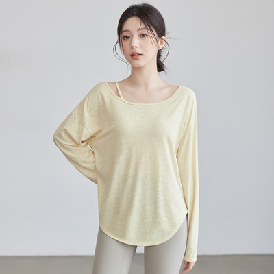 VOJ透气瑜伽服罩衫薄宽松遮肉