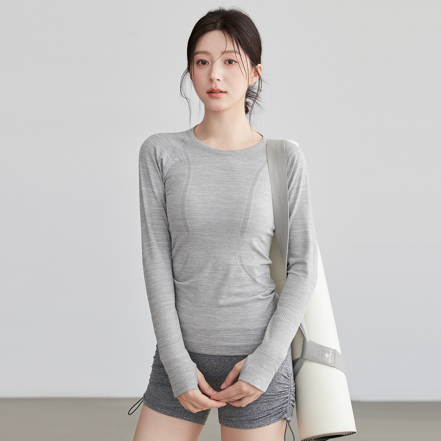 VOJ瑜伽服女运动长袖高弹健身衣