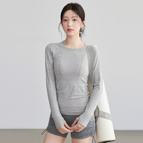 VOJ瑜伽服女运动长袖高弹健身衣