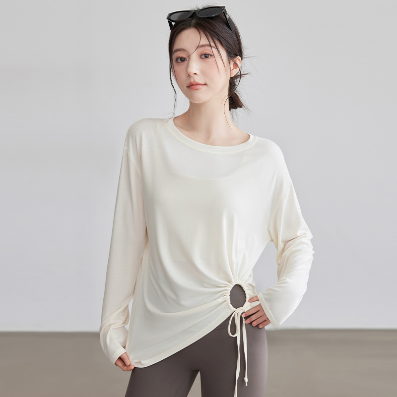 VOJ瑜伽服罩衫,宽松运动长袖训练