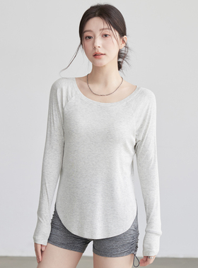 VOJ瑜伽服秋季宽松显瘦训练罩衫跑步健身瑜伽上衣运动长袖普拉提