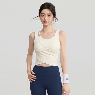 VOJ带胸垫瑜伽服背心女跑步健身内衣普拉提训练速干运动上衣套装