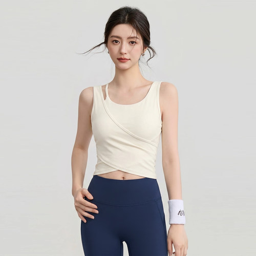 带胸垫瑜伽服背心女运动上衣套装