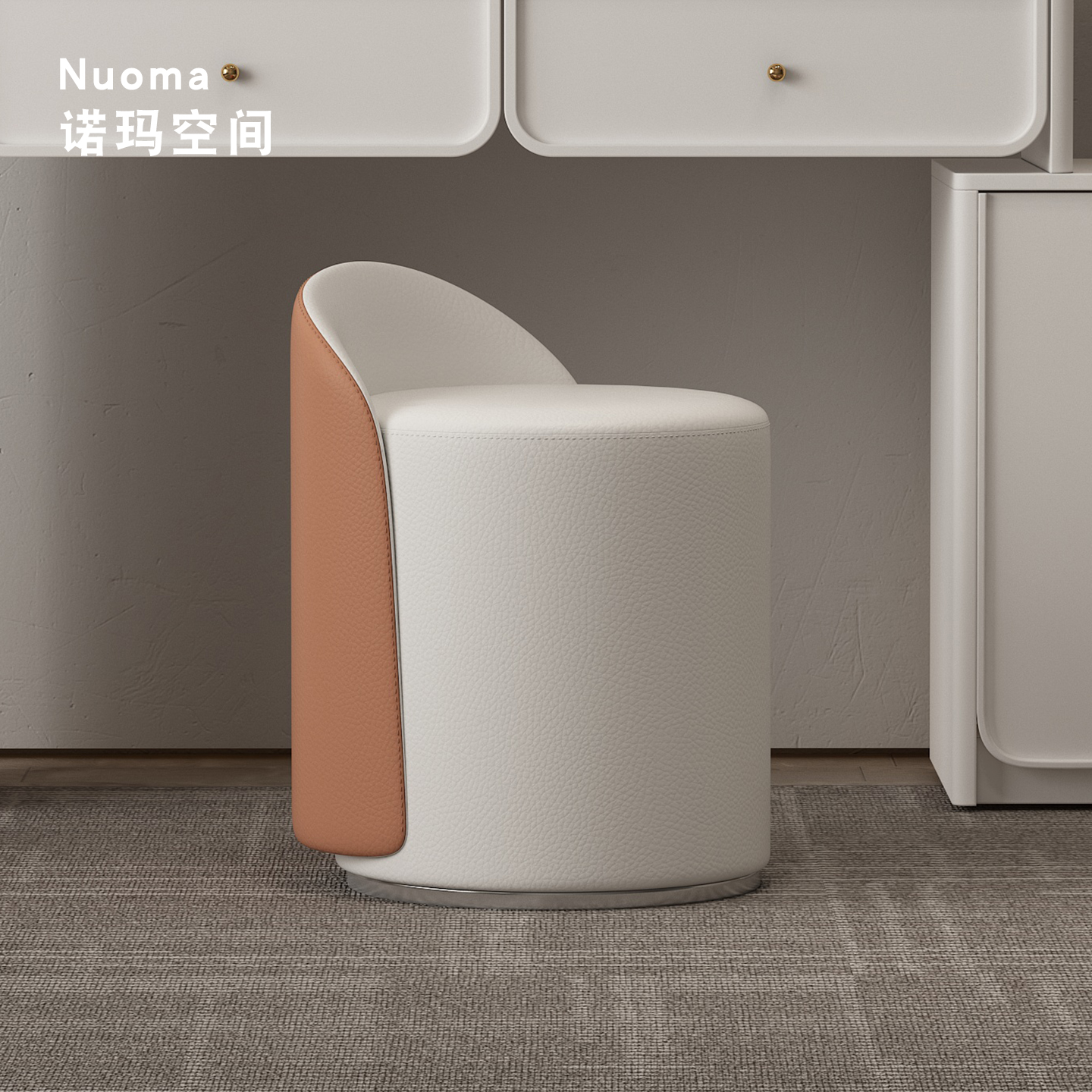 轻奢化妆凳梳妆凳小户型换鞋凳矮凳旋转家用简约高级感圆茶几凳子