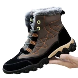 Высокие демисезонные сапоги, флисовая обувь, нескользящие утепленные удерживающие тепло туфли, высокая талия