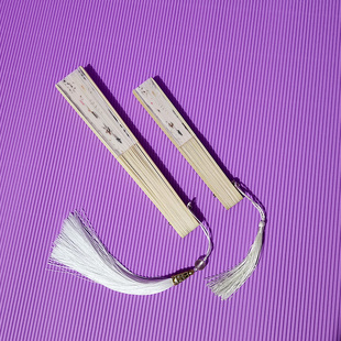 女式 古风迷你小竹扇汉服扇子中国风折扇学生夏季 绢布扇便携折叠扇