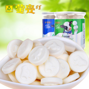 内蒙古特产零食奶片 蒙亮 草原干吃奶贝 酸奶原味牛奶片450g罐装