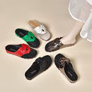 低跟平底牛皮网纱拼接透气包头半拖外穿拖鞋 other 其他真皮女鞋