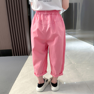 女童夏季裤子2023新款儿童洋气哈伦裤宝宝夏装宽松休闲百搭灯笼裤