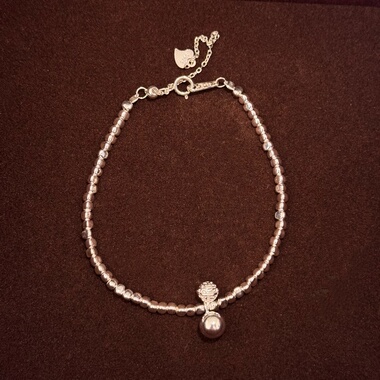 千凤银足银999铃铛吊坠小众手链