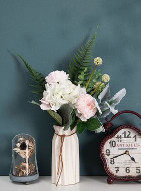 家居芙兰朵勒仿真花装饰花假花设计婚庆手捧花束墙饰玫瑰CF01073