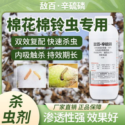 敌百辛硫磷棉花田专用药棉铃虫蚜虫卵双杀农药杀虫剂大全正品