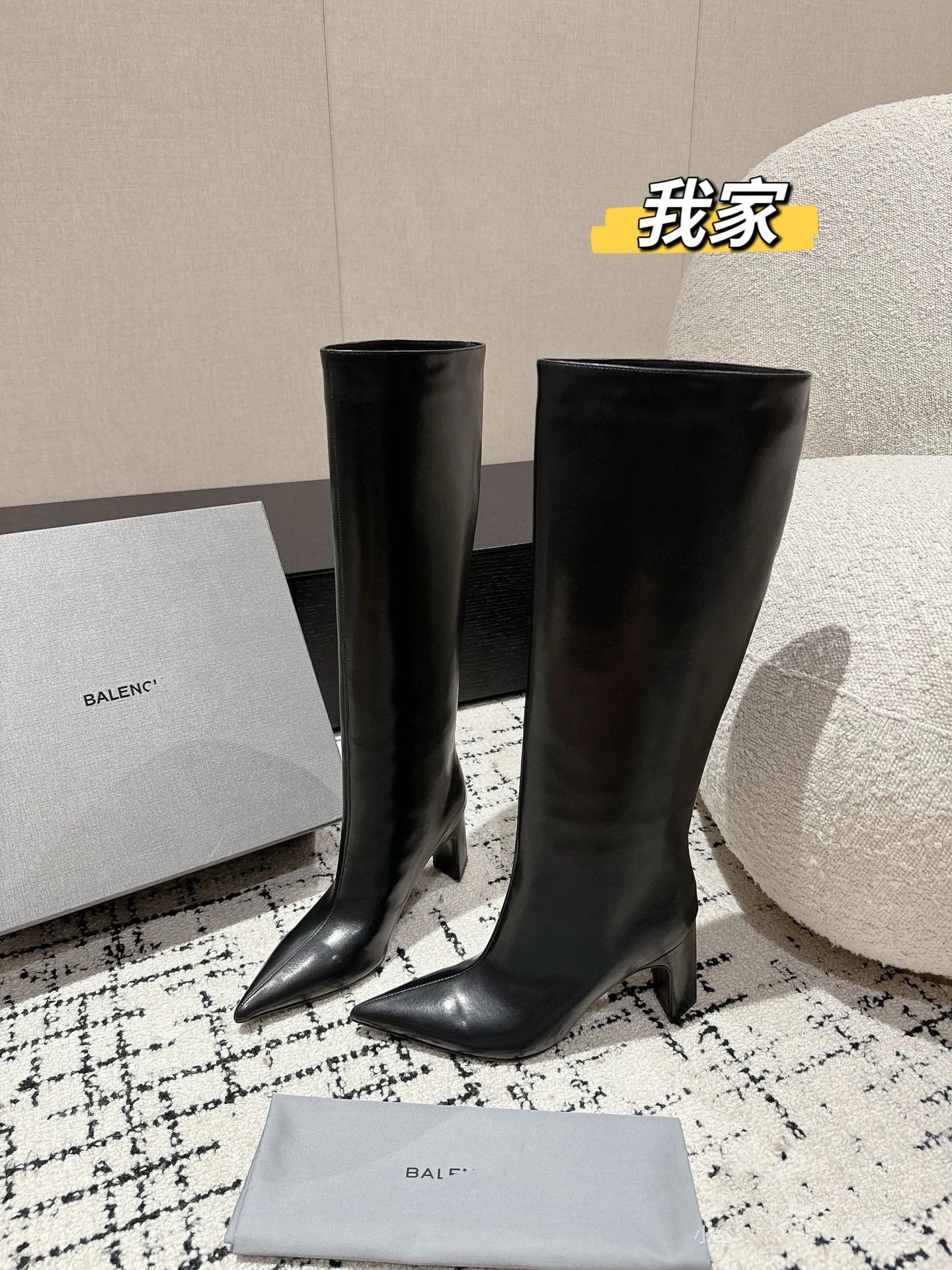 2024年秋冬季新款真皮高跟时装靴女骑士高筒长靴显瘦不过膝单鞋