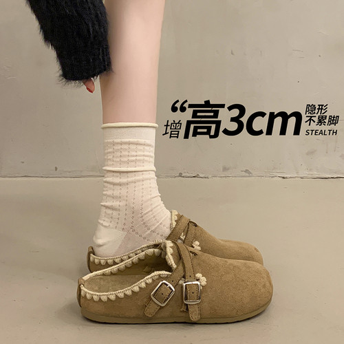 超火软底勃肯鞋女2026春夏新款一脚蹬包头半拖鞋外穿孕妇拖鞋单鞋