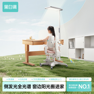 台灯儿童学习阅读专用学生书桌钢琴大路灯 黑白调D7落地护眼灯立式