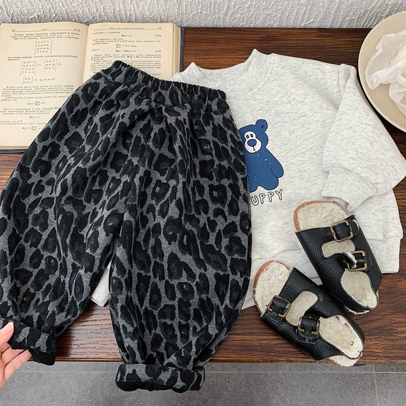 豹纹好搭加绒裤子豹纹裤冬装儿童弯刀裤中小童加厚休闲裤宽松,童装/婴儿装/亲子装,裤子,淘宝优惠券,粉丝福利购,淘宝优惠卷