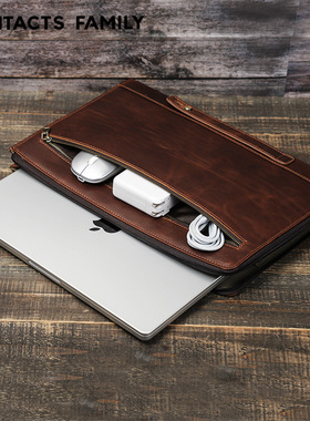 Genuine leather case laptop bag for macbook pro 14.2 cover