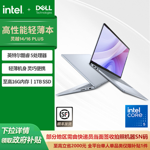 戴尔 DELL 灵越14 16英寸轻薄便携本办公电脑学生手提 PLUS英特尔酷睿笔记本电脑14 政府补贴20%