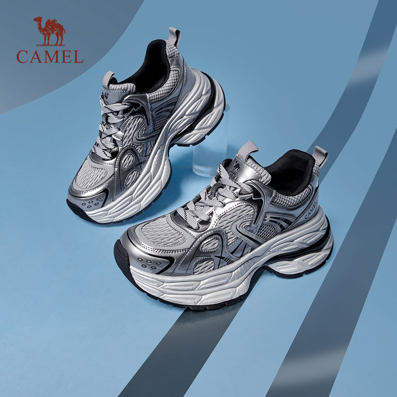 骆驼女鞋2025新款「太空系列」银弦复古厚底增高运动休闲老爹鞋