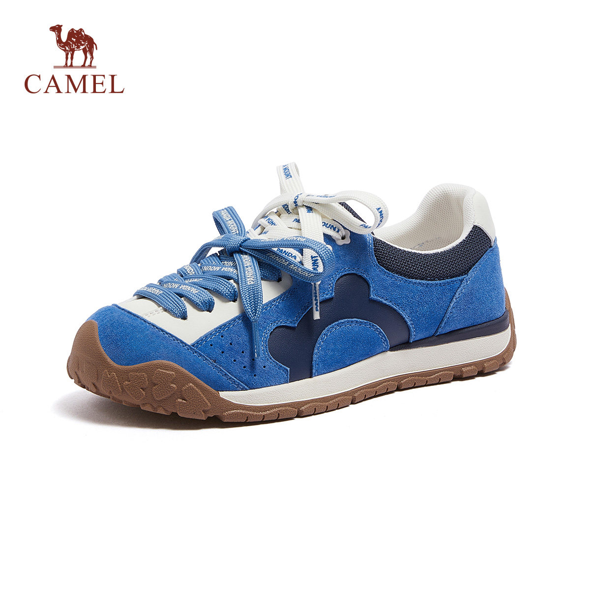 骆驼女鞋蓝色德训鞋休闲板鞋