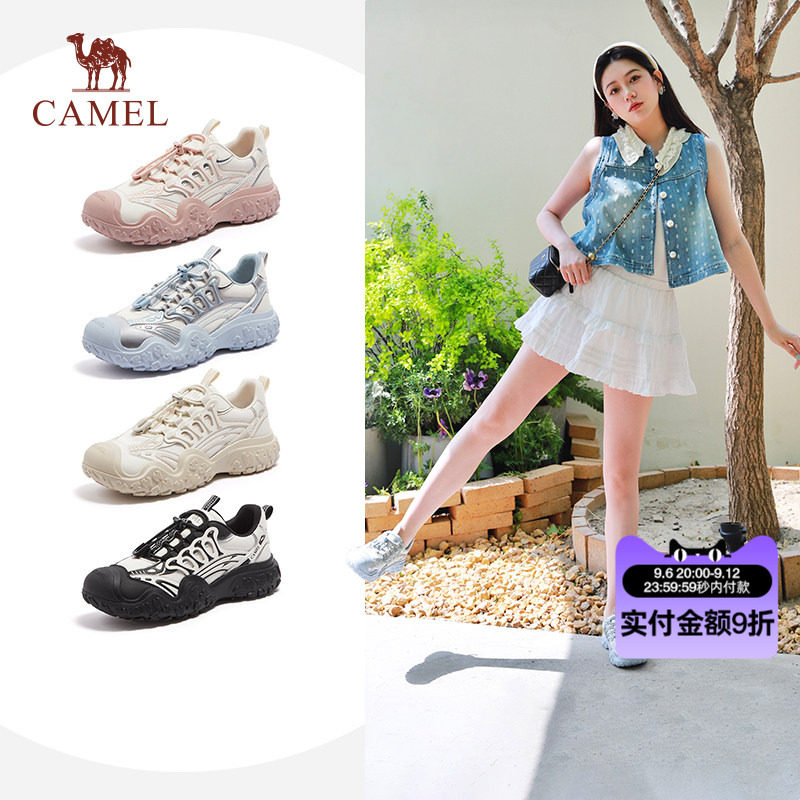骆驼丑萌鞋女厚底时尚休闲鞋图片