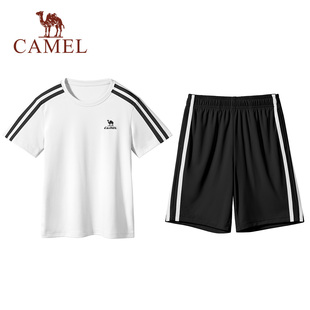 骆驼儿童套装2026新款T恤男童女童中大童休闲运动套装