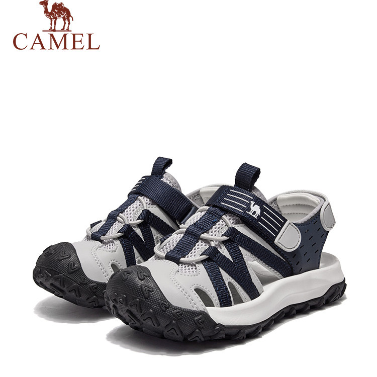 小骆驼儿童包头凉鞋2026新款户外透气魔术贴防滑运动鞋男童沙滩鞋