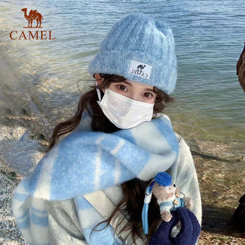 骆驼奶芙帽羊毛纱针织帽