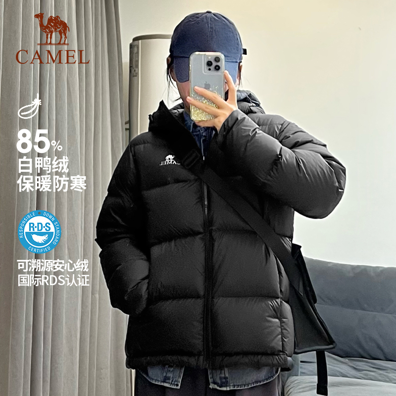 骆驼黑钻羽绒服女冬季2025年新款