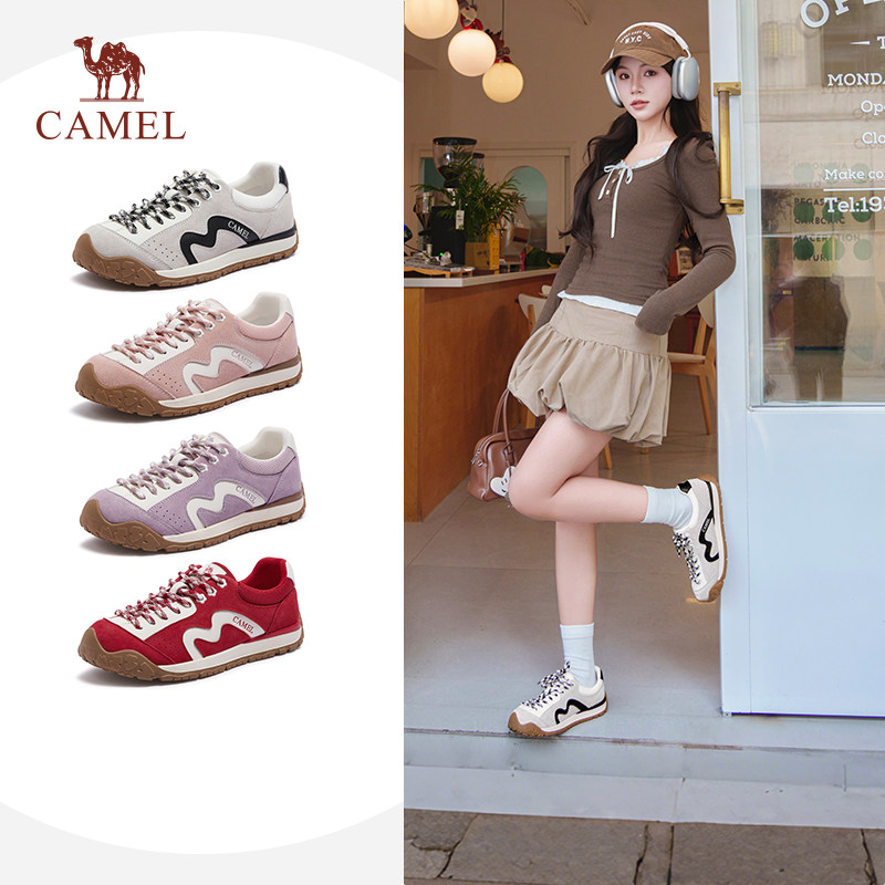 骆驼青芒德训鞋女鞋2026春季厚底板鞋女红色鞋子户外运动鞋阿甘鞋,女鞋,德训鞋,淘宝优惠券,粉丝福利购,淘宝优惠卷