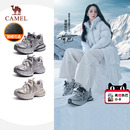 迪丽热巴同款 厚底老爹鞋 骆驼女鞋 新款 女加绒运动鞋 2025冬季