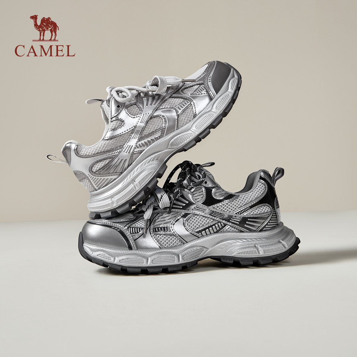 骆驼女鞋2026春季新款老爹鞋女厚底增高鞋户外复古休闲运动鞋,女鞋,老爹鞋,淘宝优惠券,粉丝福利购,淘宝优惠卷