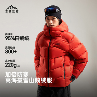 户外外套男女 冬装 喜马拉雅玉龙鹅绒羽绒服2026本命年红色时尚 女装